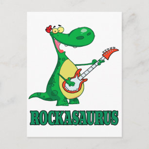 rockasaurus rock n roll dino dinosaur.ai postcard