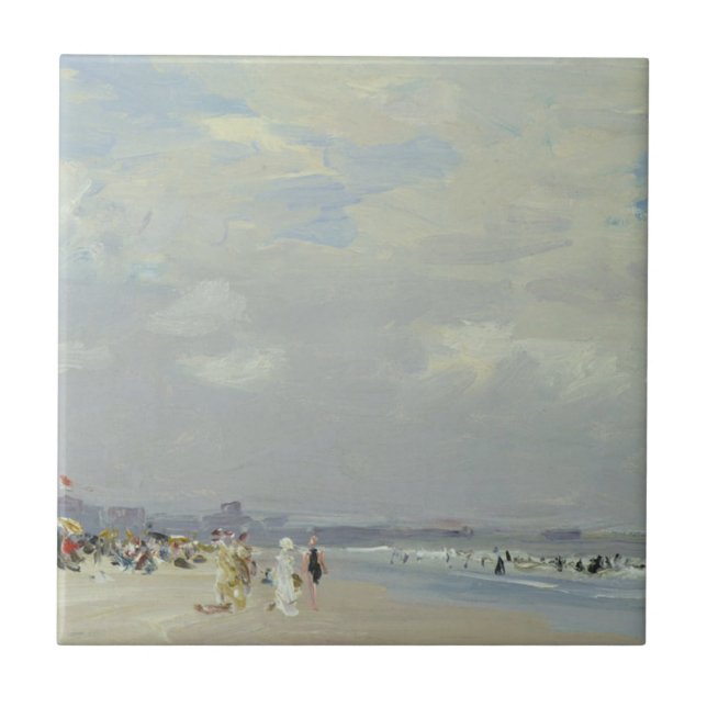 Rockaway Beach (New York) (by E.H. Potthast) Tile (Front)