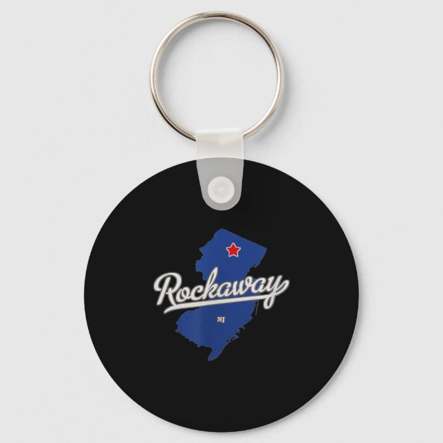 Rockaway New Jersey Nj Map  Keychain (Front)