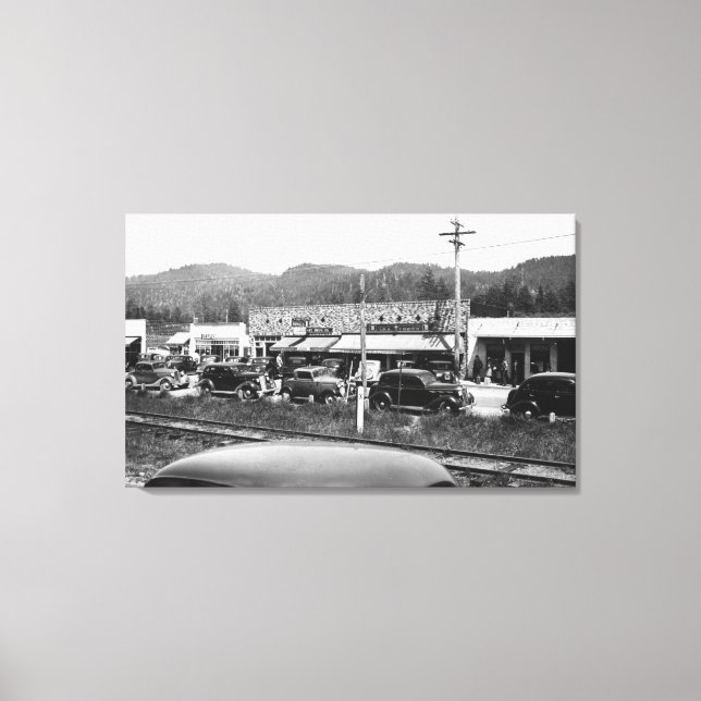 Rockaway, Oregon Main Business Section Canvas Print (Front)