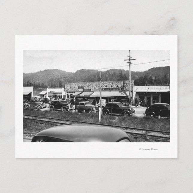 Rockaway, Oregon Main Business Section Postcard (Front)