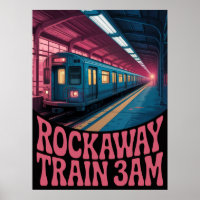 Rockaway subway platform night scene