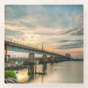 Rockaway Train Bridge Glass Coaster