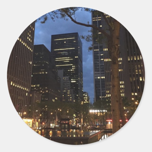 Rockefeller Centre Dawn NYC Architecture New York Classic Round Sticker (Front)