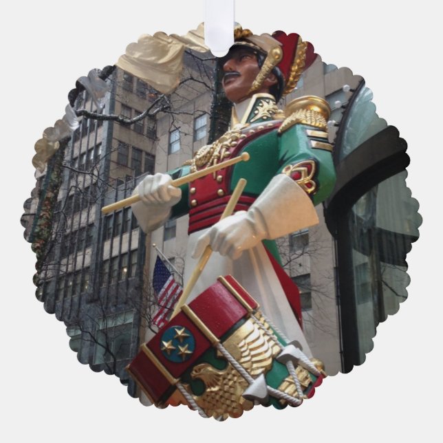 Rockefeller Centre Drummer Boy Christmas New York Ornament Card (Front)