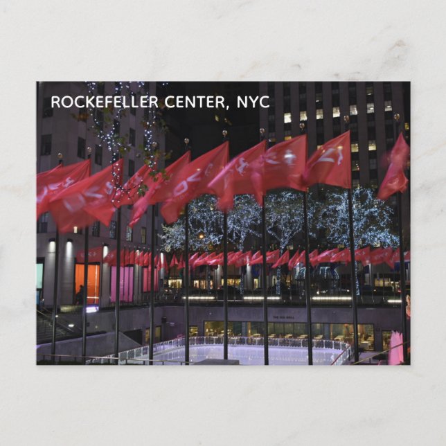 Rockefeller Centre Ice Skating Rink NYC Photograph Postcard (Front)