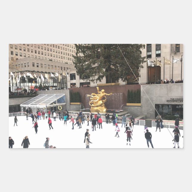 Rockefeller Centre Ice Skating Rink NYC Photograph Sticker (Front)