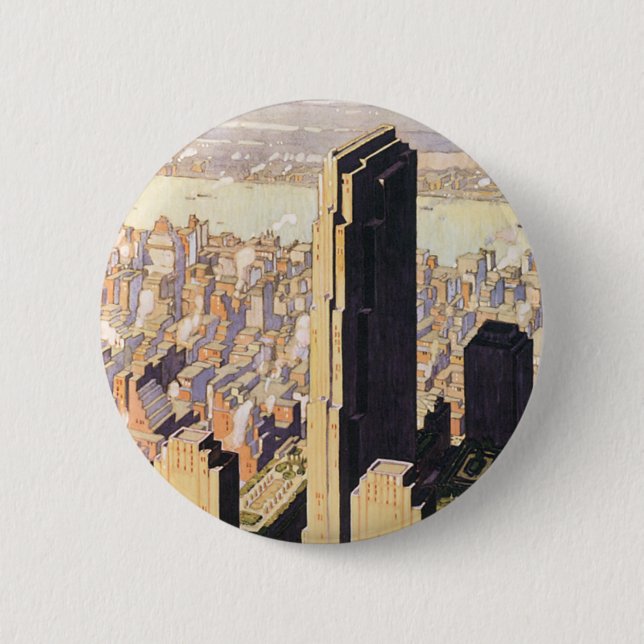 Rockefeller Centre New York 2 Inch Round Button (Front)