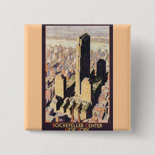 Rockefeller Centre New York 2 Inch Square Button
