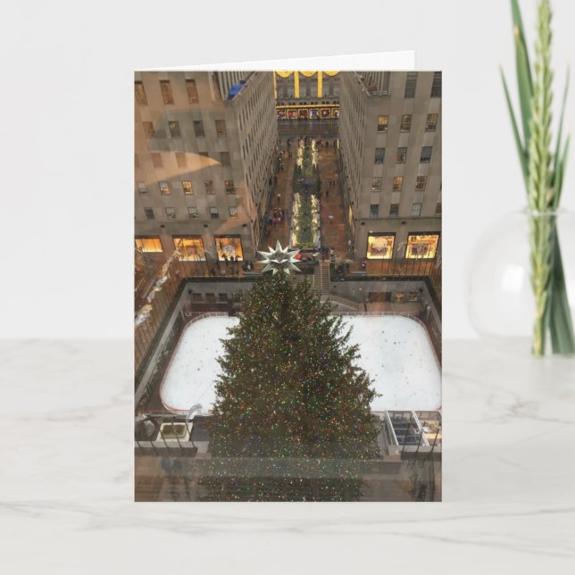 Rockefeller Centre NYC Christmas Tree Holiday Rink Card (Front)