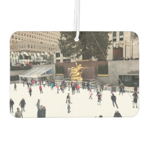Rockefeller Centre Rink Ice Skaters Christmas NYC Car Air Freshener
