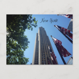 rockefeller flags ny postcard