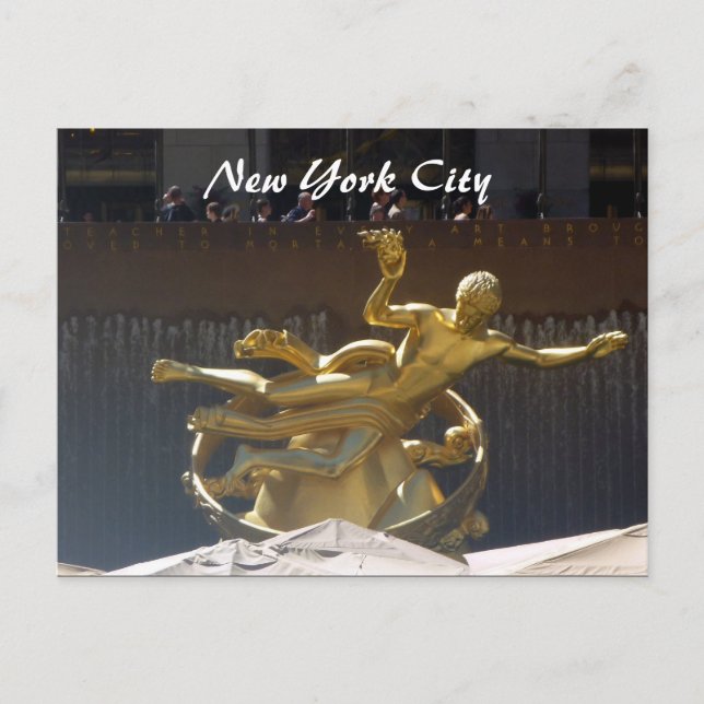 rockefeller gold postcard (Front)