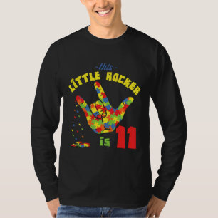 Rocker Age 11 Born Birth Puzzle Autism Awareness T-Shirt