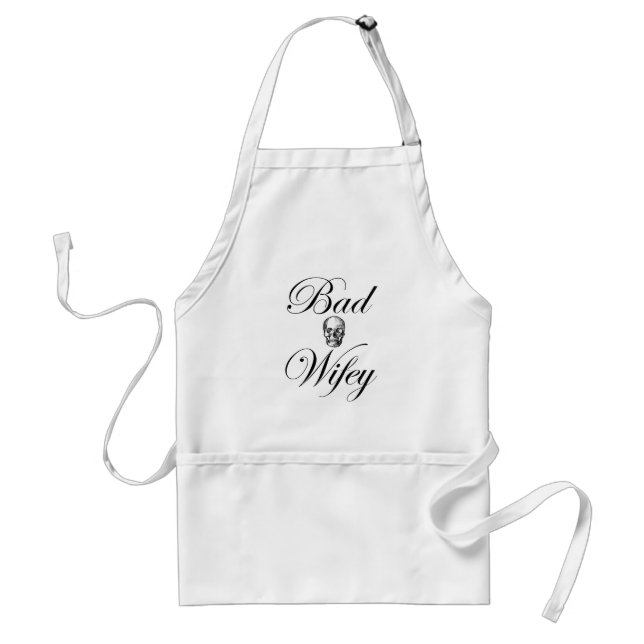 Rocker Bad Wifey Skull Apron (Front)