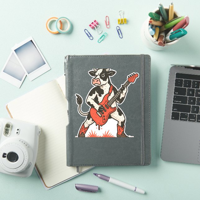 Rocker Cow , Cow Playing Guitar (iPad Cover)
