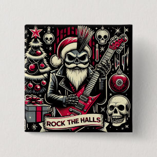 Rocker father xmas 2 inch square button