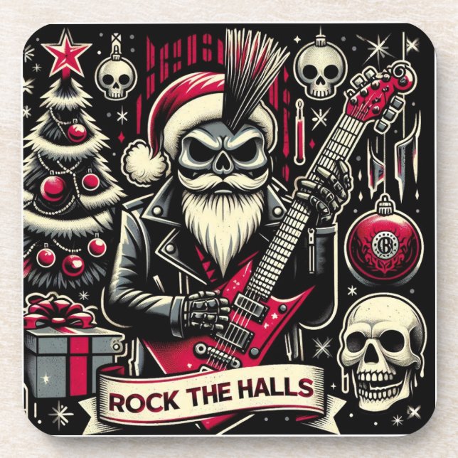 Rocker father xmas  coaster (Front)