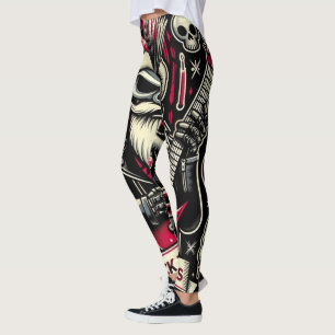 Rocker father xmas leggings