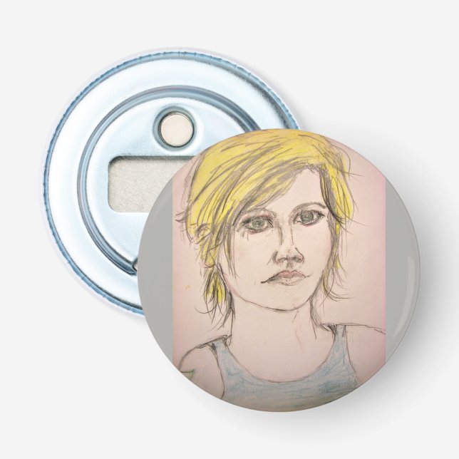 Rocker Girl with Tattoo Bottle Opener (Front)