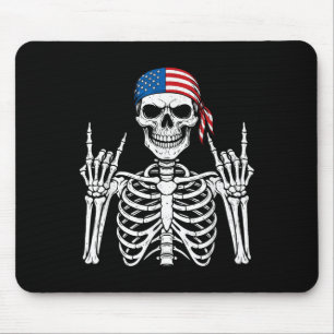 Rocker Hand Skeleton Cool Halloween Punk Rock Men Mouse Pad