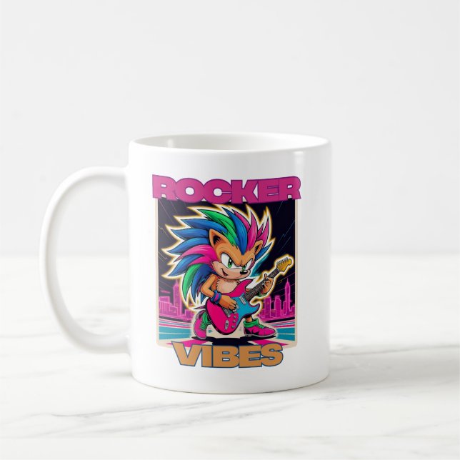 Rocker Hedgehog Coffee Mug (Left)