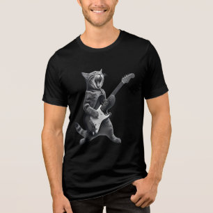 rocker metal cat Tri-Blend shirt