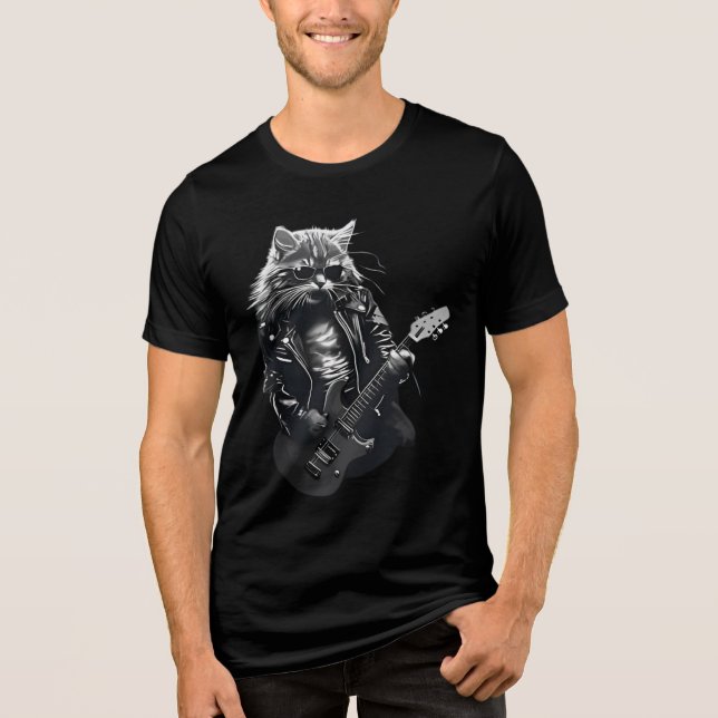 rocker metal cat tshirt (Recto)