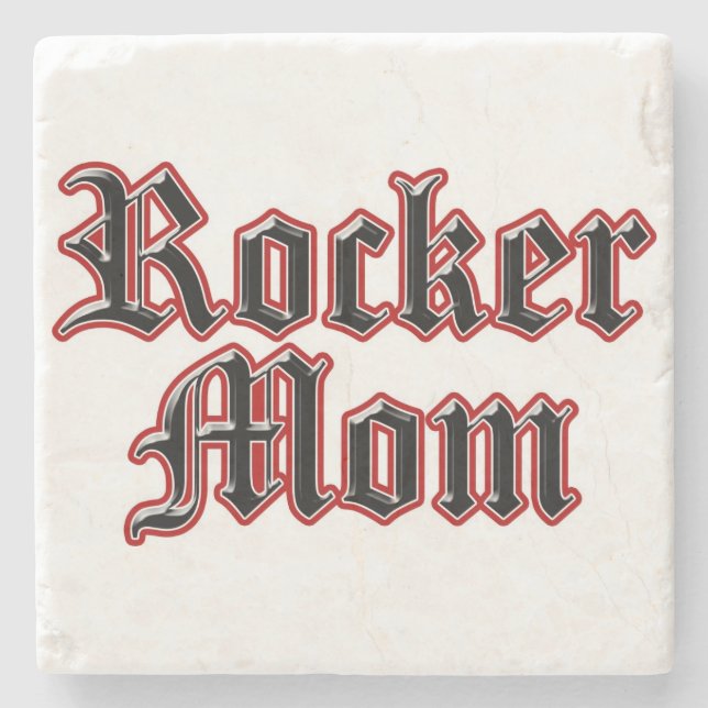 Rocker Mom Stone Coaster (Front)