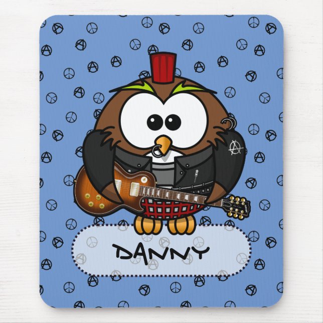 rocker owl mouse pad (Front)