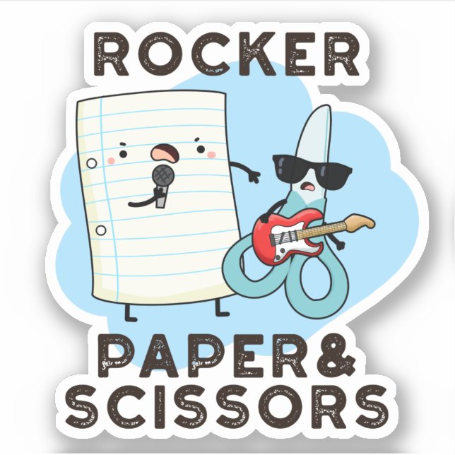 Rocker Paper And Scissors Funny Game Pun  (Front)