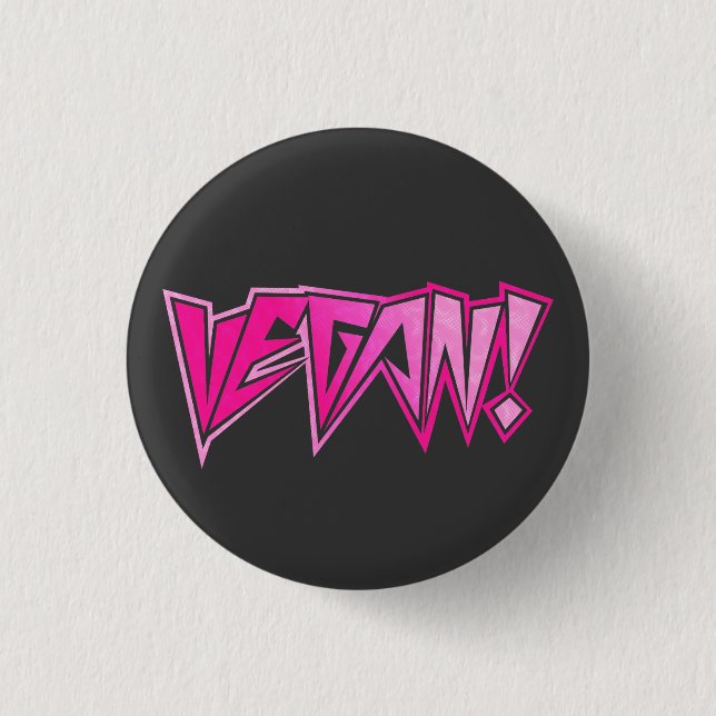 Rocker Pink Vegan 1 Inch Round Button (Front)