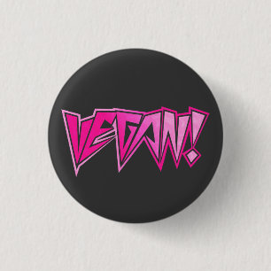 Rocker Pink Vegan 1 Inch Round Button