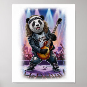 Rocker playing the Electric Guitar on a Poster