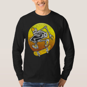 Rocker Skater Skeleton Cap Cool Halloween Punk Ska T-Shirt