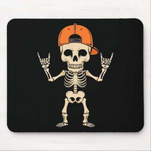 Rocker Skeleton Cap Halloween Punk Rock Men Boys Mouse Pad