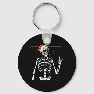 Rocker Skeleton Cap Skater Cool Halloween Punk Keychain