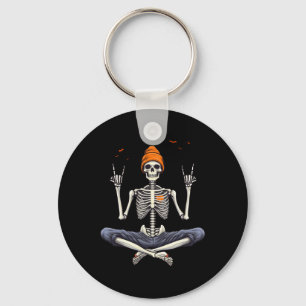 Rocker Skeleton Cap Skater Cool Halloween Punk Roc Keychain