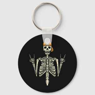 Rocker Skeleton Cap Skater Cool Halloween Punk Roc Keychain