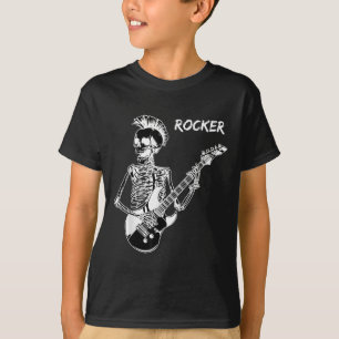 Rocker Skeleton Guitar Skater Cool Halloween Punk T-Shirt