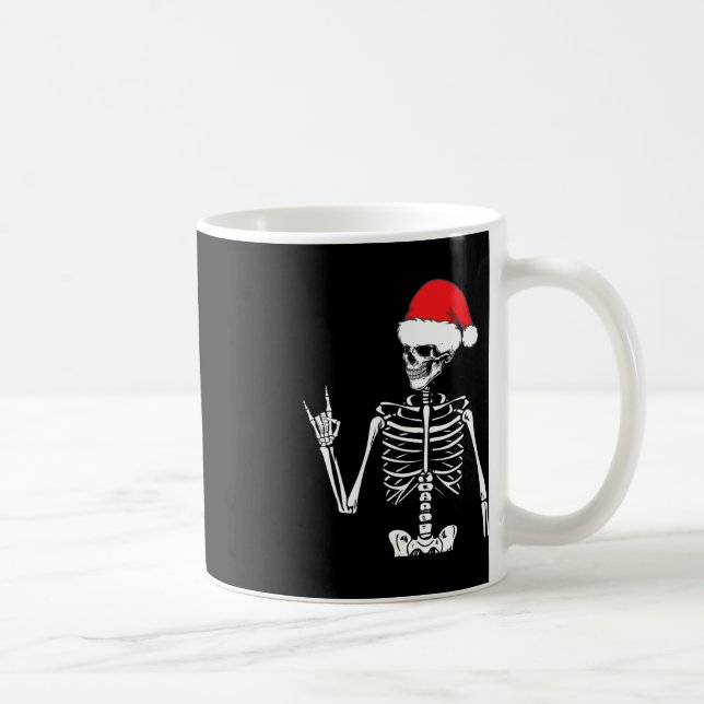 Rocker Skeleton Hand Rock On Costume Fun Christmas Coffee Mug (Right)