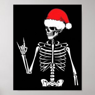 Rocker Skeleton Hand Rock On Costume Fun Christmas Poster
