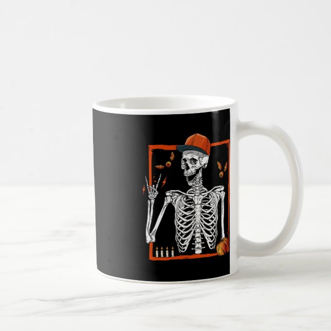 Rocker Skeleton Hand Rock On Costume Funny Hallowe Coffee Mug (Right)