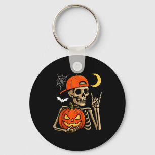 Rocker Skeleton Hand Rock On Costume Funny Hallowe Keychain