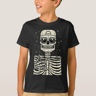 Rocker Skeleton Rock Cool Goth Halloween Men Boys  T-Shirt
