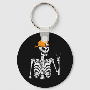 Rocker Skeleton Rock Hand Sign Halloween Costume M Keychain