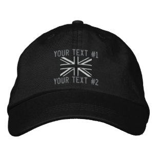 Rocker Union Jack Flag England Swag Embroidery Embroidered Hat