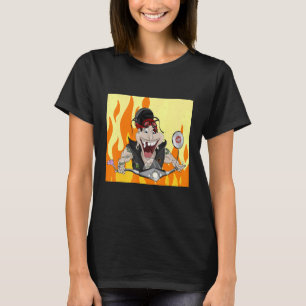 Rocker with fire and flames Burnout T-Shirt