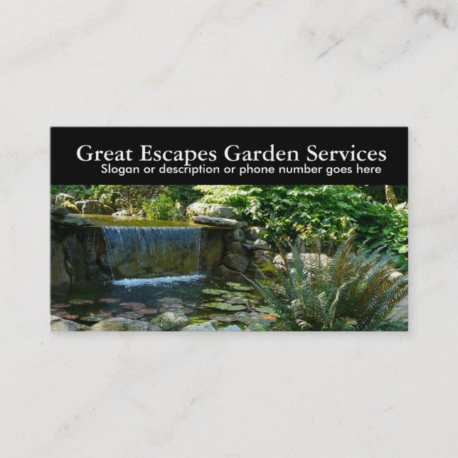 Rockery Water Gardening Landscaper Business Card (Front)