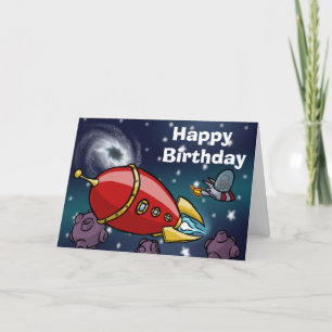 Rocket Birthday Card